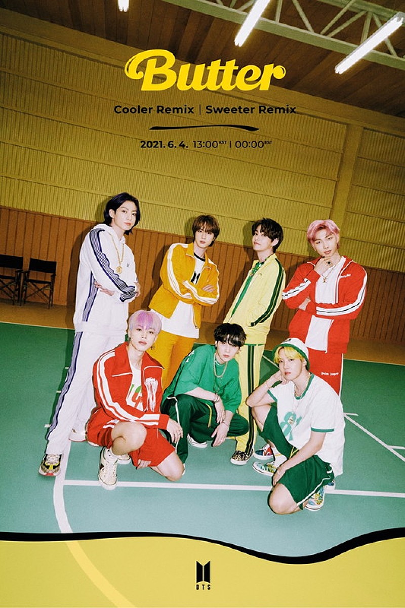 BTS、新曲「Butter」リミックス2曲発表　R＆B「Sweeter」とギターサウンド「Cooler」バージョン