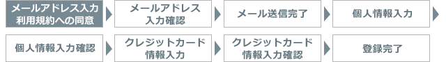 メールアドレス入力　利用規約への同意