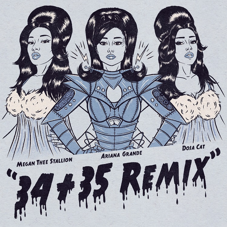 アリアナ・グランデ、ドージャ・キャット＆ミーガン・ザ・スタリオンをタッグを組んだ「34+35 Remix」解禁