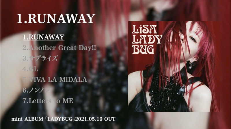 LiSA、ミニAL『LADYBUG』試聴動画を公開 B'z松本、女王蜂アヴちゃん
