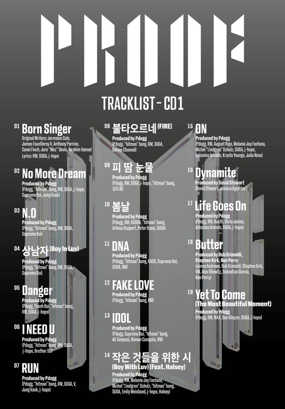 BTS「BTS、全トラックリストが明らかとなったアンソロジーアルバム『Proof』未発売＆デモ曲なども収録」1枚目/3