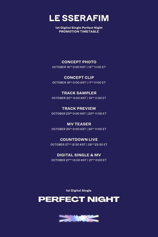 「LE SSERAFIM 配信シングル「Perfect Night」プロモーションタイムテーブル」2枚目/2