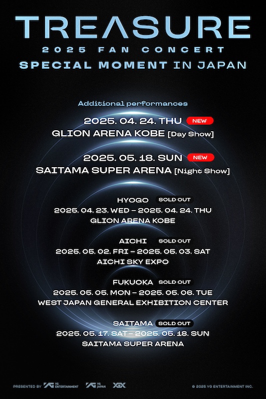 「TREASURE、ファンコンサート2025追加公演開催決定」1枚目/1