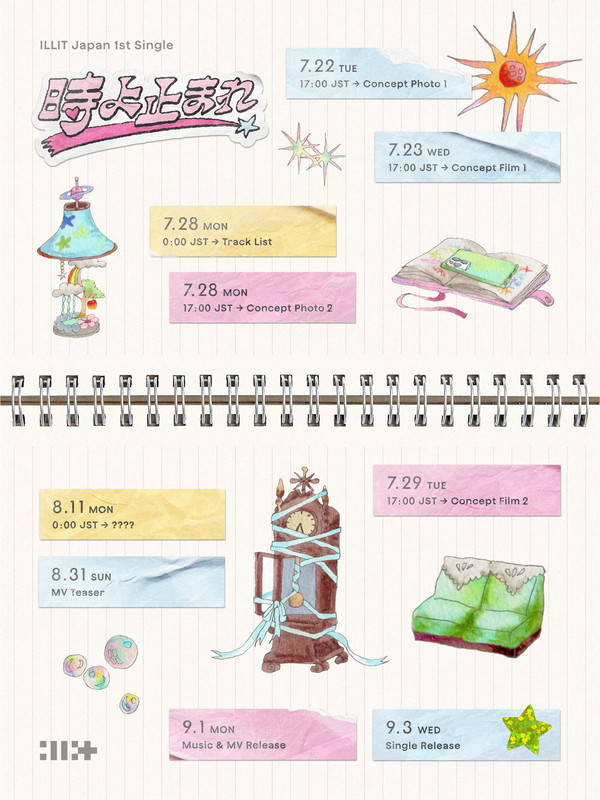 「ILLIT、日本1stシングル『時よ止まれ』プロモーションカレンダーを公開」1枚目/1