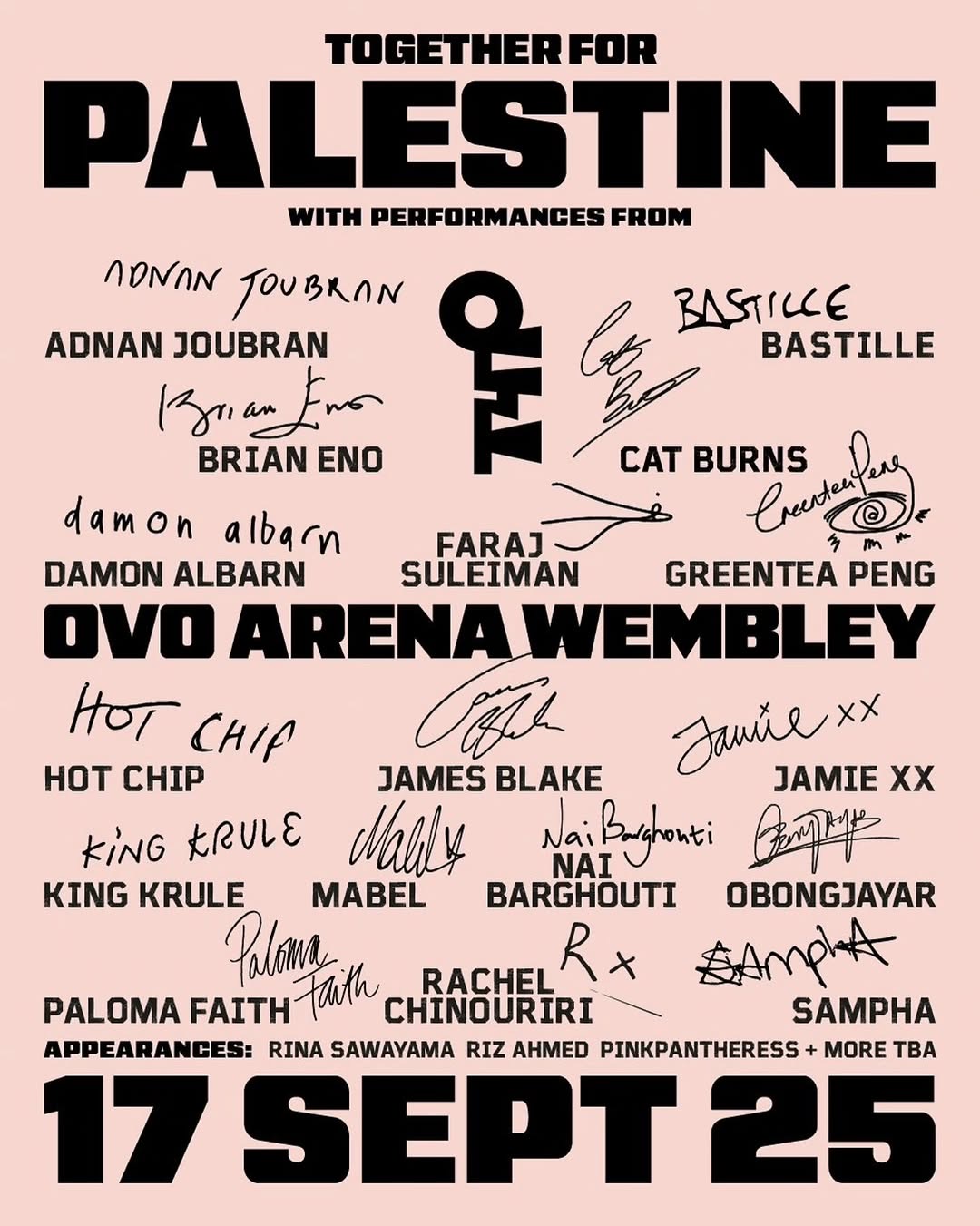 Together For Palestine】YouTubeライブ配信決定、ブライアン・イーノ