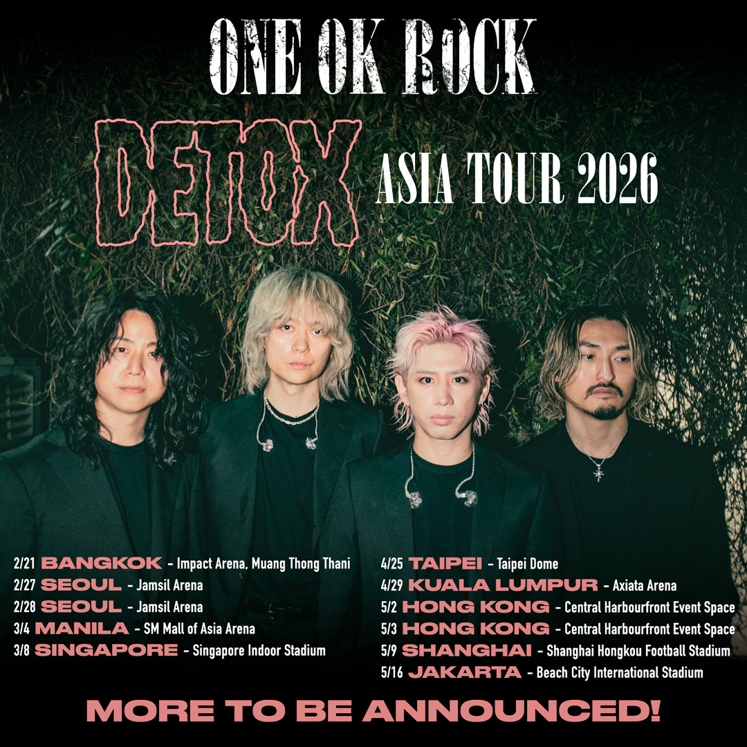ONE OK ROCK、アジアツアー【DETOX Asia Tour 2026】を発表