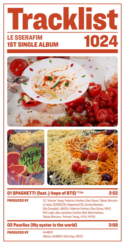 「LE SSERAFIM、1stシングル『SPAGHETTI』ハイライトメドレー＆トラックリストを公開」1枚目/1