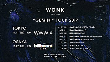 WONKが2枚アルバム同時リリースを発表、先行シングルのミュージック