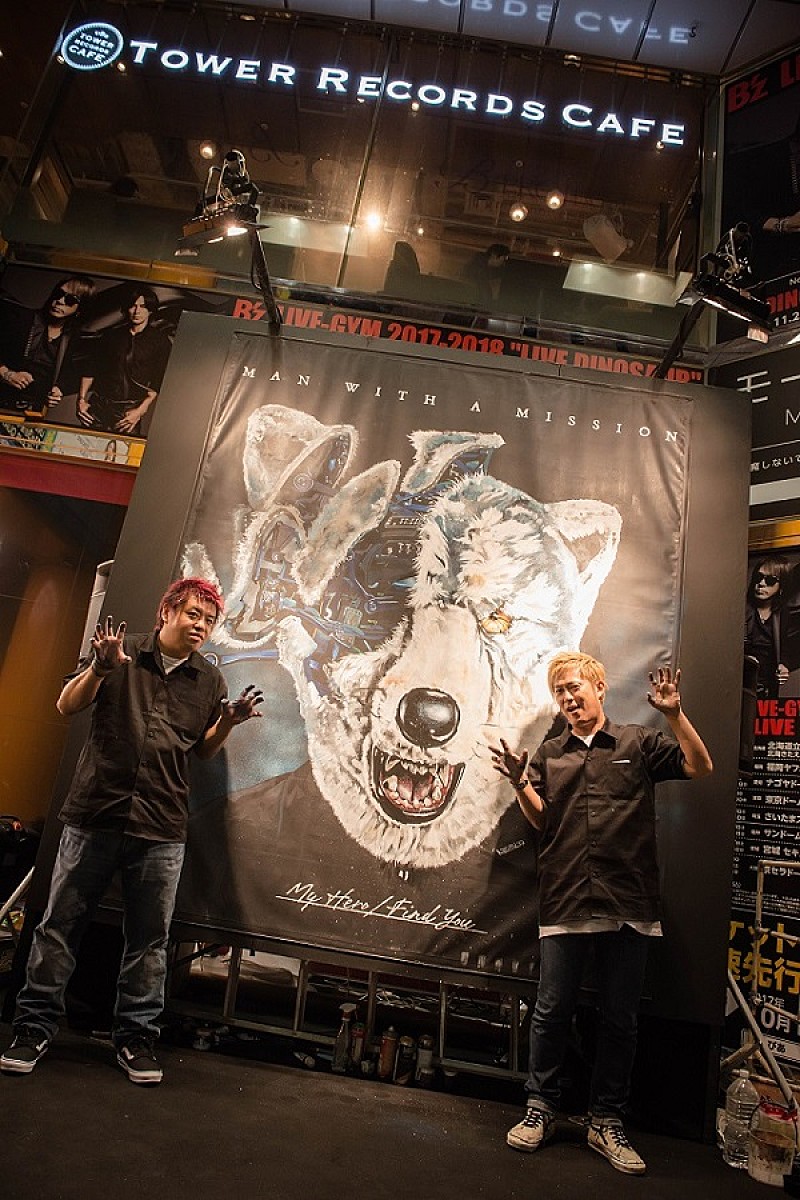 MAN WITH A MISSION、渋谷タワレコで新曲J写をライブペインティングにて解禁