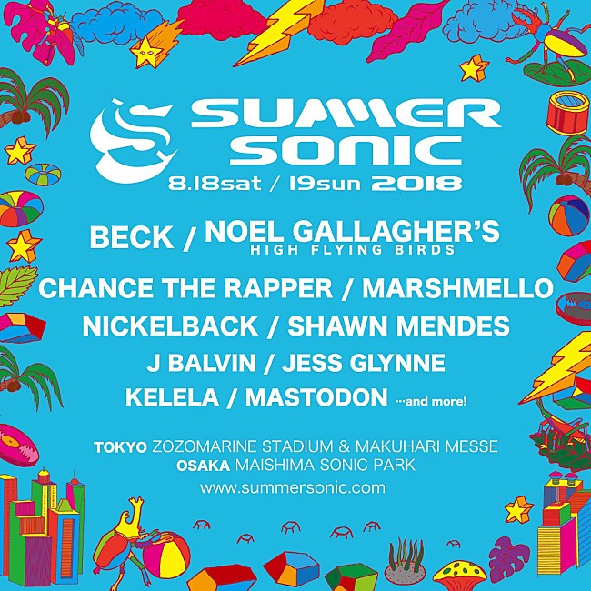 「 【SUMMER SONIC 2018】＆【SONICMANIA 2018】出演アーティスト第1弾発表」1枚目/2