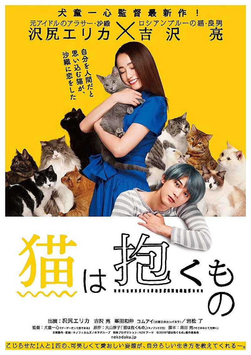 沢尻エリカ×吉沢亮、映画『猫は抱くもの』猫に囲まれたティザーポスター解禁