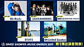 「【SPACE SHOWER MUSIC AWARDS 2019】第1弾出演者はあいみょん、[ALEXANDROS]ら5組」1枚目/4