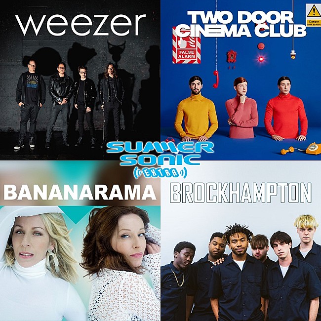 「【SUMMER SONIC EXTRA】weezer/TWO DOOR CINEMA CLUB/BANANARAMA/BROCKHAMPTONの単独公演が決定」1枚目/1