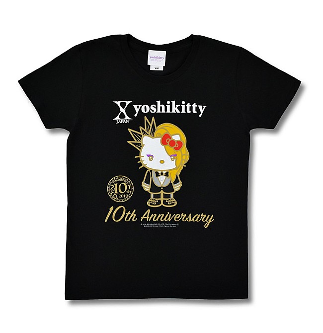 「YOSHIKI×ハローキティ「yoshikitty」、10周年記念デザインのTシャツ発売」1枚目/3