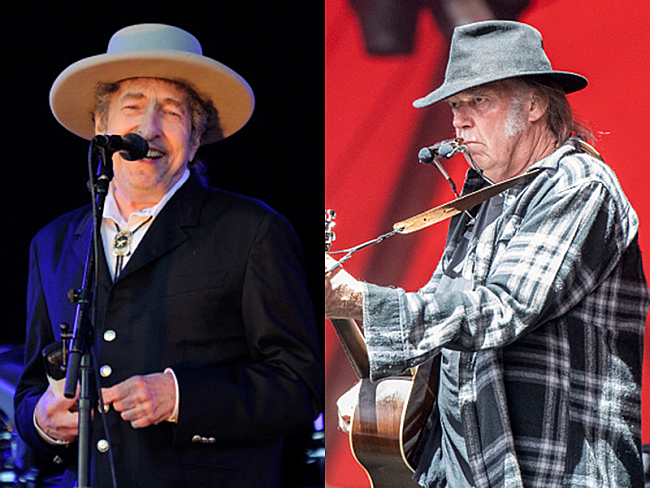「ボブ・ディラン＆ニール・ヤング、ステージ上での25年ぶりのデュエットが実現」1枚目/1