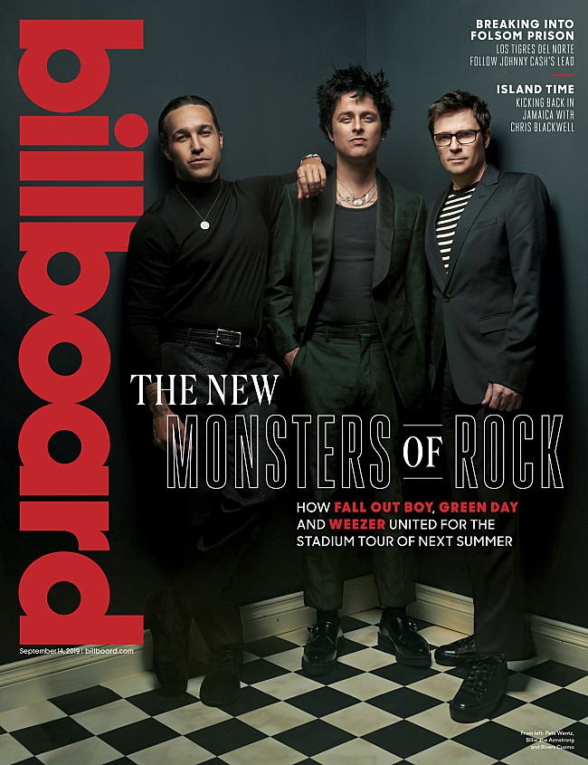「グリーン・デイ/ウィーザー/フォール・アウト・ボーイのメンバーが米ビルボード誌表紙を飾る、初めての出会いなどを明かす」1枚目/1