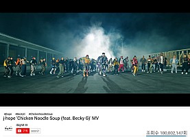 BTSのJ-HOPE「Chicken Noodle Soup（feat. Becky G）」 MV再生数が1億