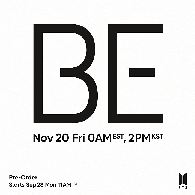 「BTS、最も“BTSらしい”音楽を収録したニューAL『BE (Deluxe Edition)』を11/20発売」1枚目/2