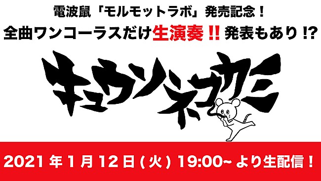 「キュウソネコカミ、ミニアルバム『モルモットラボ』のリリースを記念して、配信ライブ開催決定」1枚目/2