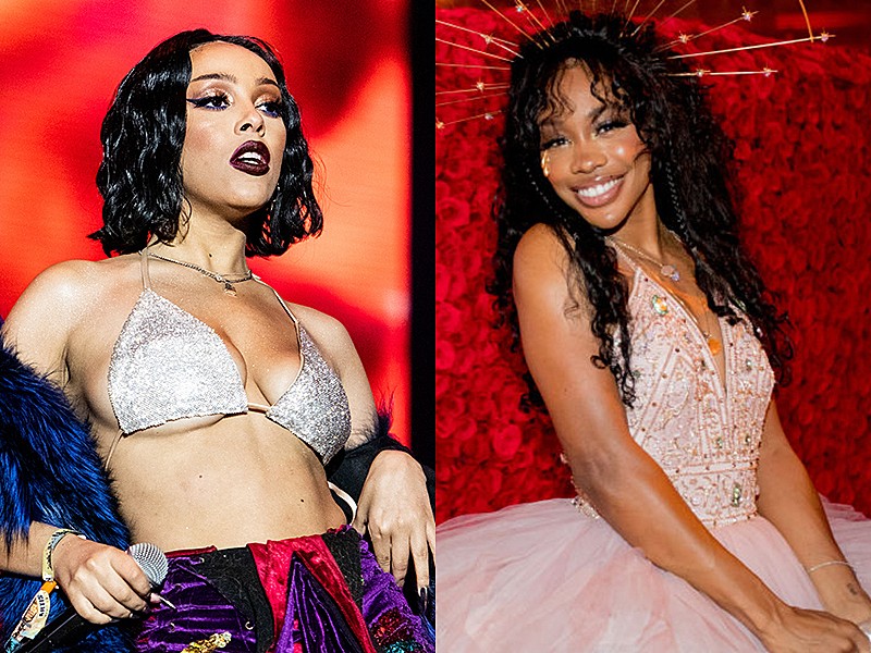 「【2021 #BBMAs】ドージャ・キャット&シザがコラボ曲「Kiss Me More」のパフォーマンスをTV披露」1枚目/1