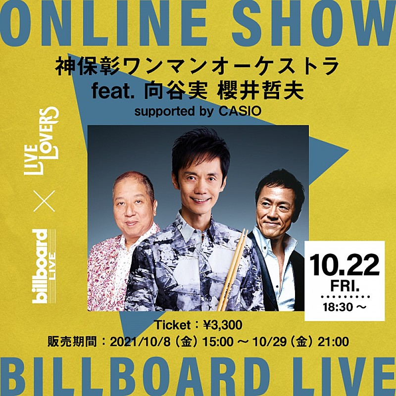 Billboard Live×LIVE LOVERS、神保彰の配信ライブが決定