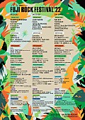 「【FUJI ROCK FESTIVAL &amp;#039;22】最終ラインナップ＆タイムテーブル発表」1枚目/1