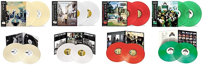 「オアシス、『ビィ・ヒア・ナウ』25周年を記念して初期4タイトルの限定カラー・ヴァイナル発売決定」1枚目/8