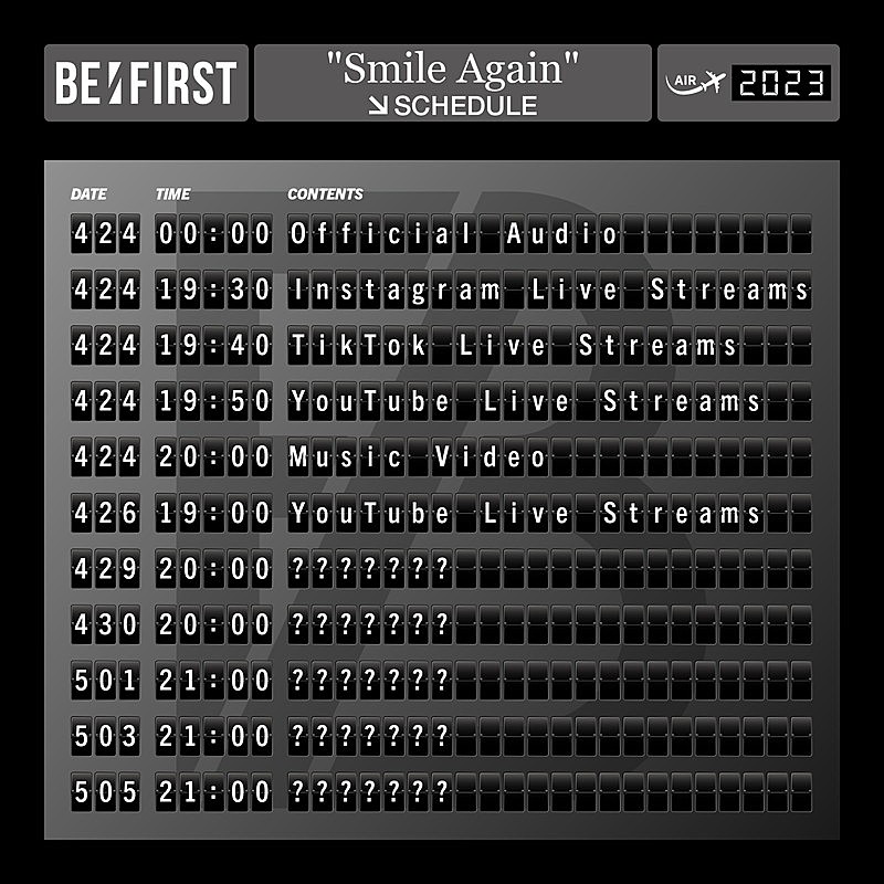 「BE:FIRST Smile Again SCHEDULE」2枚目/3