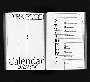 「ENHYPEN、ニューミニアルバム『DARK BLOOD』プロモーションカレンダーを公開」
