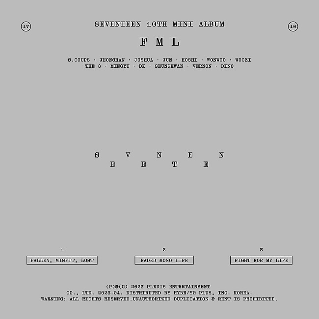 「【先ヨミ速報】SEVENTEEN『FML』フラゲ日でハーフミリオン突破」1枚目/1