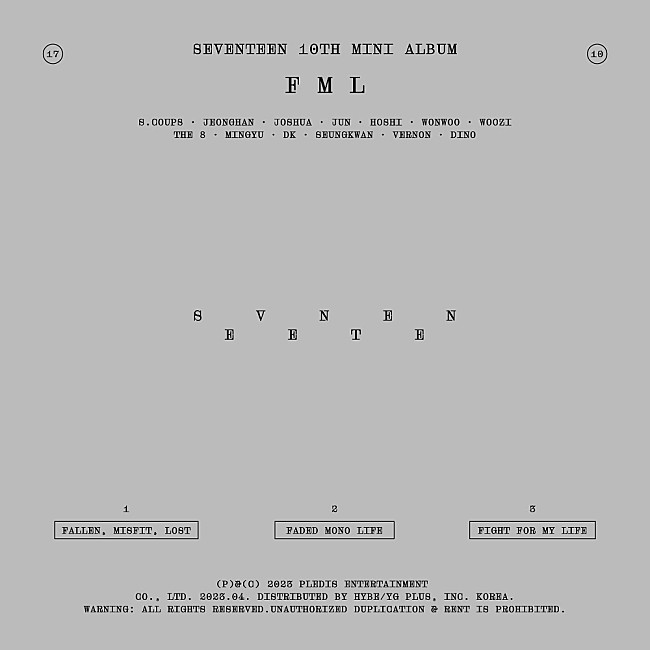 「【ビルボード】SEVENTEEN『FML』がDLアルバム首位、YOASOBIの旧譜が引き続きランクアップ」1枚目/1