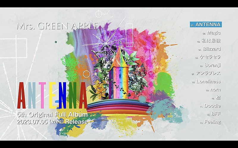 Mrs. GREEN APPLE、ニューアルバム『ANTENNA』全曲ハイライト動画を公開