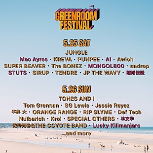 「【GREENROOM FESTIVAL’24】第5弾出演アーティスト発表」