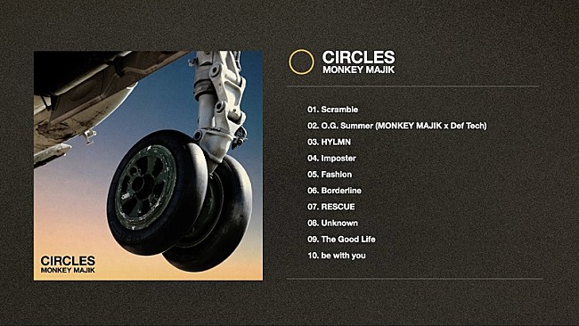 「MONKEY MAJIK、7/24発売ニューAL『CIRCLES』全曲試聴トレーラー公開」1枚目/3
