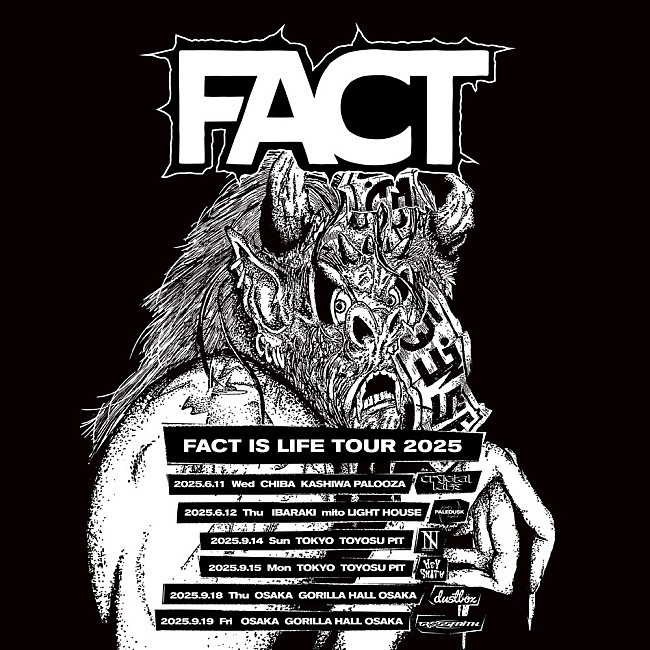 「FACT、6月から開催の【FACT IS LIFE TOUR 2025】全箇所対バン発表」1枚目/1