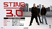 「スティング、トリオ編成の【STING 3.0】ツアー日本公演が2025年9月に決定」1枚目/1