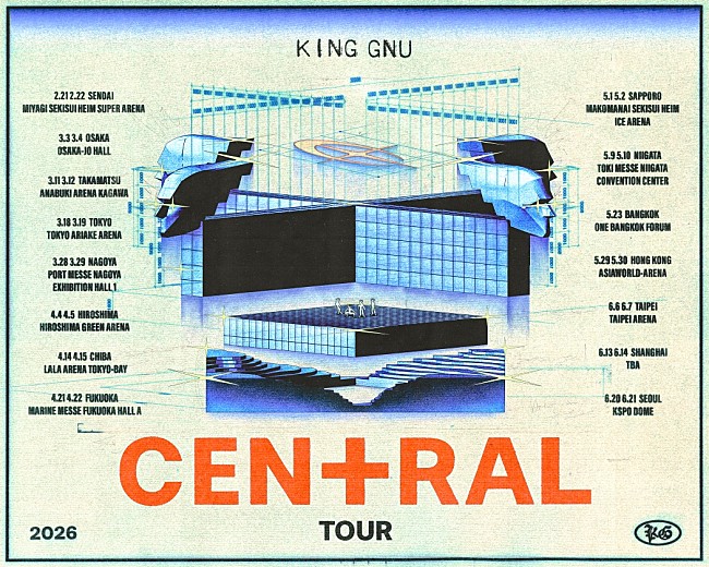 King Gnu、史上最多都市＆最多公演ツアー【King Gnu CEN+RAL