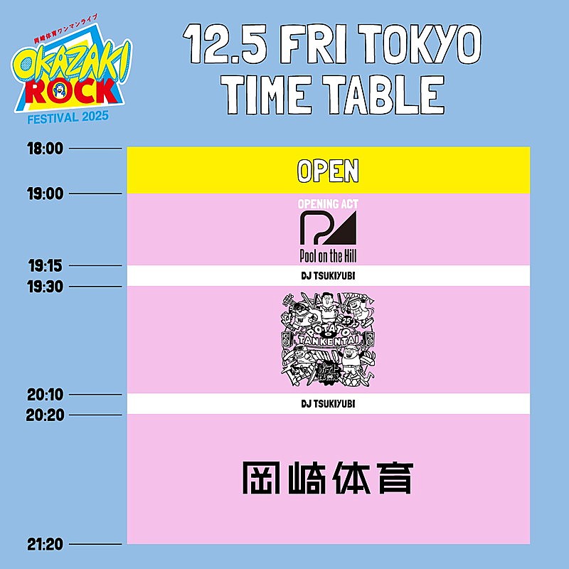 「【OKAZAKI ROCK FESTIVA 2025】東京公演タイムテーブル」4枚目/4