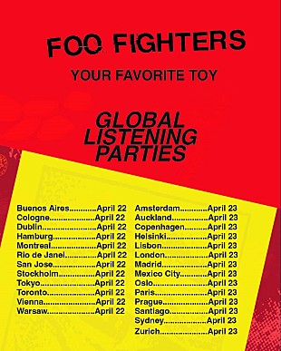 「フー・ファイターズ、ニューAL『ユア・フェイヴァリット・トイ』先行リスニング・パーティーが日本開催」