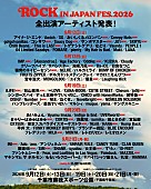 「M!LK／HANA／Number_i／SiMら【ROCK IN JAPAN FESTIVAL 2026】全出演アーティスト発表」1枚目/1
