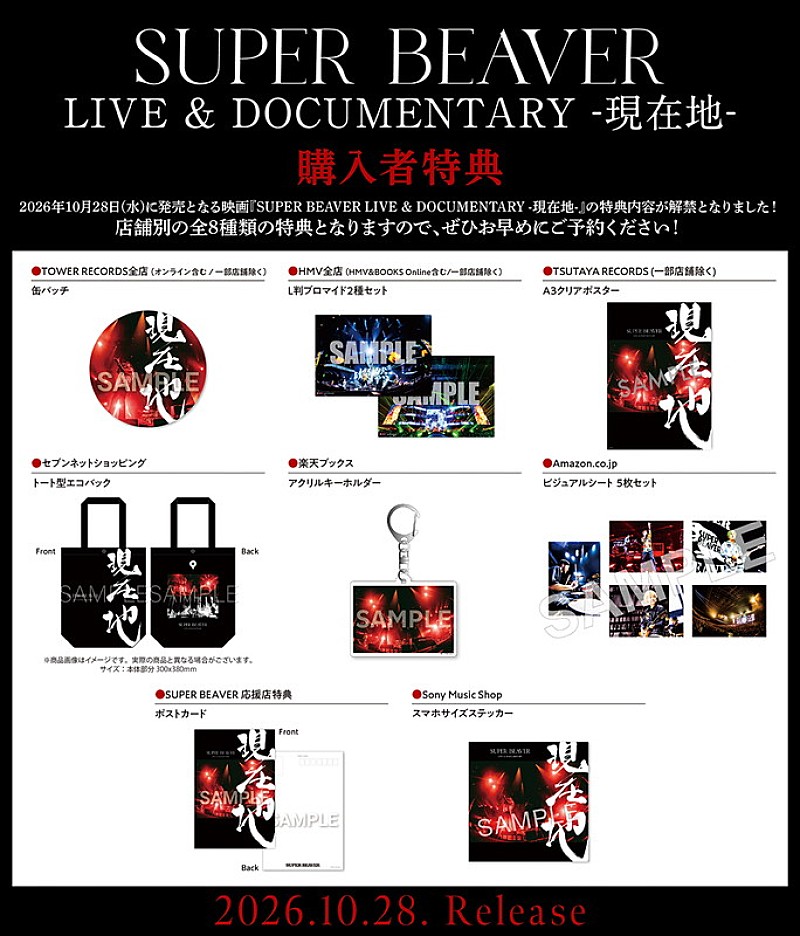 「SUPER BEAVER Blu-rayDVD『SUPER BEAVER LIVE & DOCUMENTARY -現在地-』購入者特典」2枚目/2