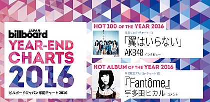 ビルボードジャパン2016年間チャート　首位記念コメント到着！AKB48&amp;宇多田ヒカル